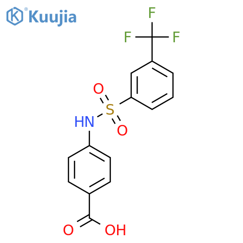 4-3-(trifluoromethyl)benzenesulfonamidobenzoic acid structure