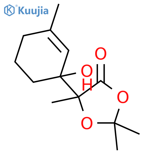 5-(1-hydroxy-3-methyl-1-cyclohex-2-enyl)-2,2,5-trimethyl-1,3-dioxolan-4-one structure