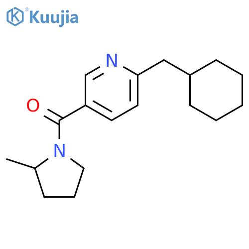 Pyrrolidine, 1-[[6-(cyclohexylmethyl)-3-pyridinyl]carbonyl]-2-methyl- structure