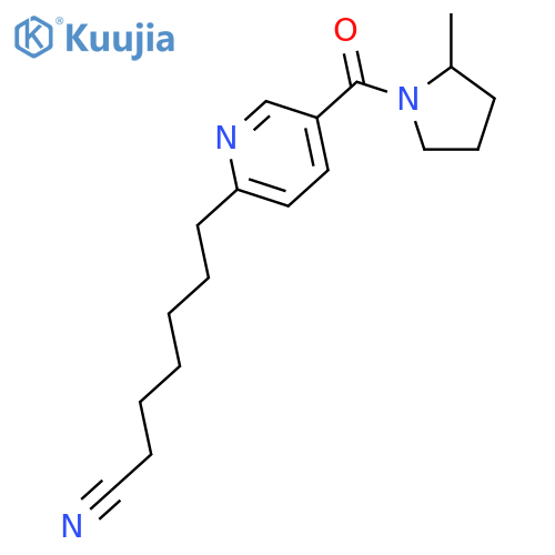 Pyrrolidine, 1-[[6-(6-cyanohexyl)-3-pyridinyl]carbonyl]-2-methyl- structure