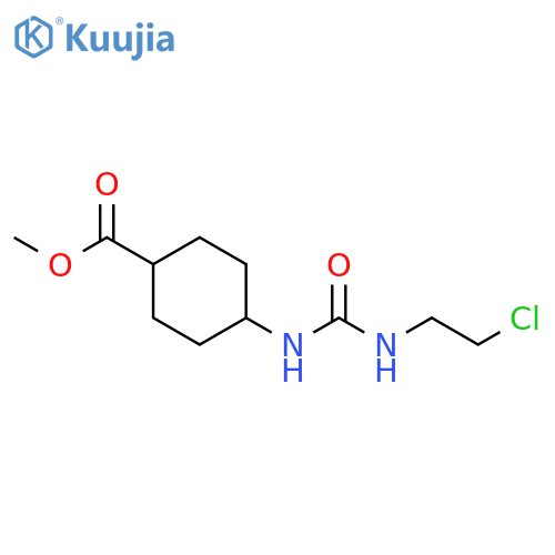 Cyclohexanecarboxylicacid, 4-[[[(2-chloroethyl)amino]carbonyl]amino]-, methyl ester, trans- structure