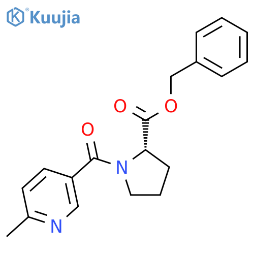 L-Proline, 1-[(6-methyl-3-pyridinyl)carbonyl]-, phenylmethyl ester structure