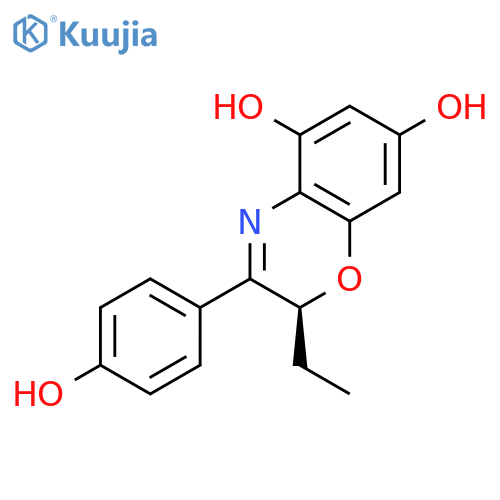 2H-1,4-Benzoxazine-5,7-diol, 2-ethyl-3-(4-hydroxyphenyl)-, (2S)- structure
