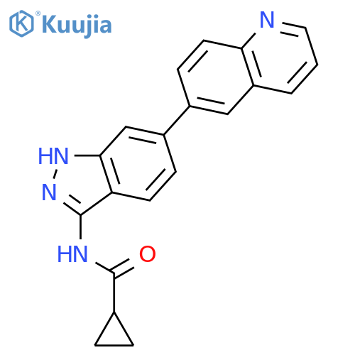 Cyclopropanecarboxamide, N-[6-(6-quinolinyl)-1H-indazol-3-yl]- structure