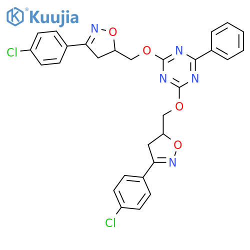 1,3,5-Triazine, 2,4-bis[[3-(4-chlorophenyl)-4,5-dihydro-5-isoxazolyl]methoxy]-6-phenyl- structure