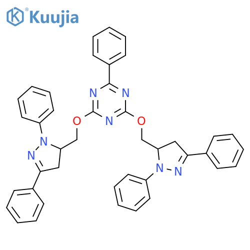1,3,5-Triazine, 2,4-bis[(4,5-dihydro-1,3-diphenyl-1H-pyrazol-5-yl)methoxy]-6-phenyl- structure