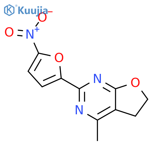 Furo[2,3-d]pyrimidine, 5,6-dihydro-4-methyl-2-(5-nitro-2-furanyl)- structure