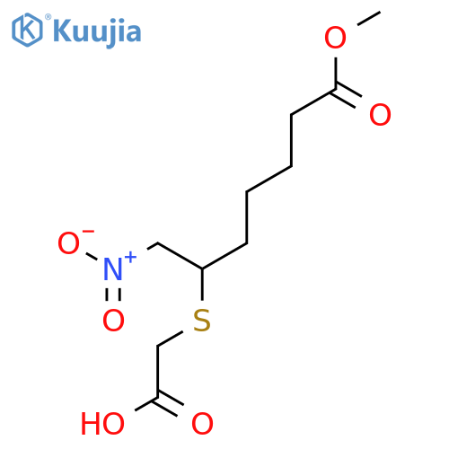 Heptanoic acid, 6-[(carboxymethyl)thio]-7-nitro-, 1-methyl ester structure