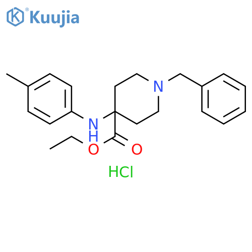 4-Piperidinecarboxylic acid,4-[(4-methylphenyl)amino]-1-(phenylmethyl)-, ethyl ester,dihydrochloride structure