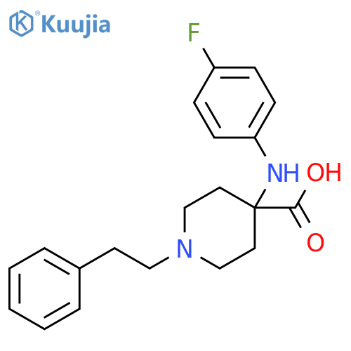 4-Piperidinecarboxylic acid,4-[(4-fluorophenyl)amino]-1-(2-phenylethyl)- structure