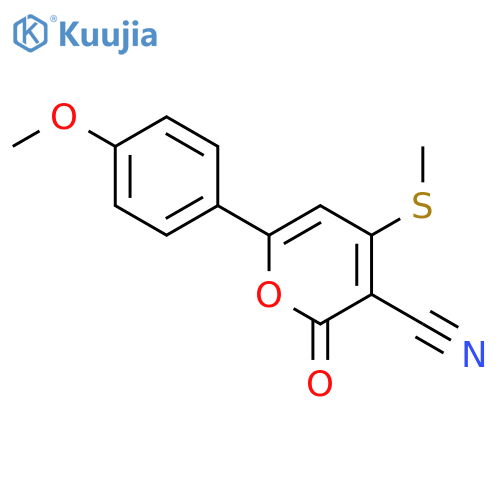 2H-Pyran-3-carbonitrile, 6-(4-methoxyphenyl)-4-(methylthio)-2-oxo- structure