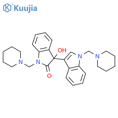[3,3'-Bi-1H-indol]-2(3H)-one, 3-hydroxy-1,1'-bis(1-piperidinylmethyl)- structure