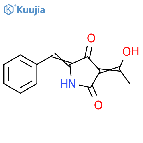2,4-Pyrrolidinedione, 3-(1-hydroxyethylidene)-5-(phenylmethylene)- structure