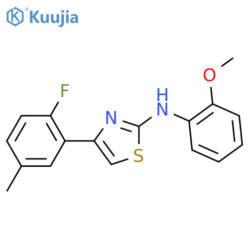 2-Thiazolamine, 4-(2-fluoro-5-methylphenyl)-N-(2-methoxyphenyl)- structure