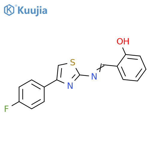 Phenol, 2-[[[4-(4-fluorophenyl)-2-thiazolyl]imino]methyl]- structure