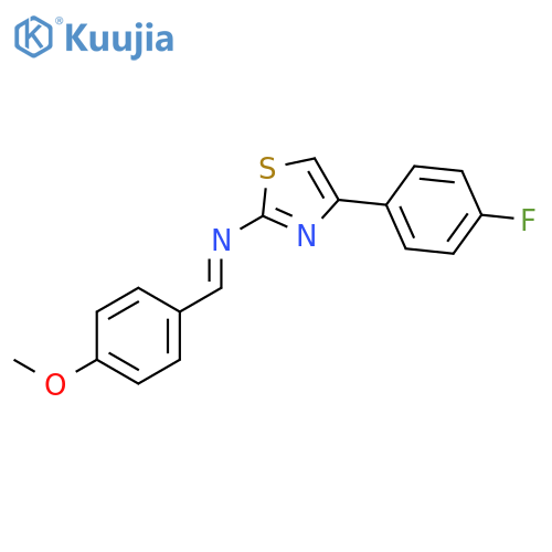 2-Thiazolamine, 4-(4-fluorophenyl)-N-[(4-methoxyphenyl)methylene]- structure