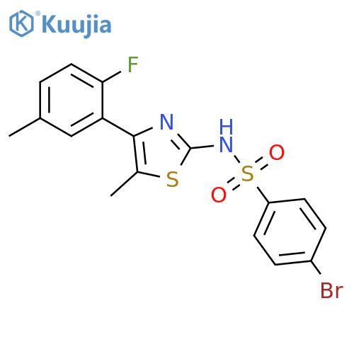 Benzenesulfonamide,4-bromo-N-[4-(2-fluoro-5-methylphenyl)-5-methyl-2-thiazolyl]- structure