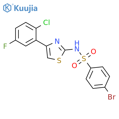 Benzenesulfonamide,4-bromo-N-[4-(2-chloro-5-fluorophenyl)-2-thiazolyl]- structure