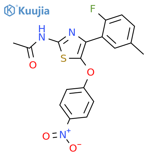 Acetamide,N-[4-(2-fluoro-5-methylphenyl)-5-(4-nitrophenoxy)-2-thiazolyl]- structure