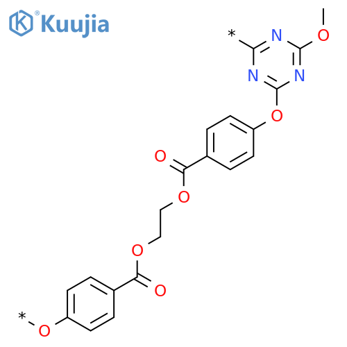 POLY[(6-METHOXY-1,3,5-TRIAZINE-2,4-DIYL)OXY-1,4-PHENYLENECARBONYLOXY-1,2-ETHANEDIYLOXYCARBONYL-1,4-PHENYLENEOXY] structure