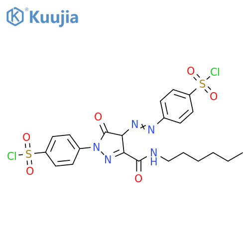 Benzenesulfonyl chloride,4-[4-[[4-(chlorosulfonyl)phenyl]azo]-3-[(hexylamino)carbonyl]-4,5-dihydro-5-oxo-1H-pyrazol-1-yl]- structure