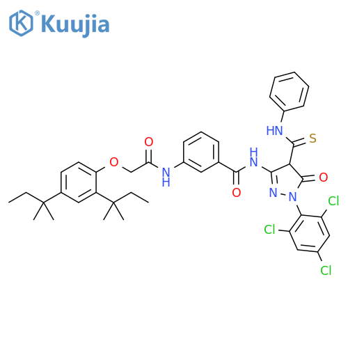 Benzamide,3-[[[2,4-bis(1,1-dimethylpropyl)phenoxy]acetyl]amino]-N-[4,5-dihydro-5-oxo-4-[(phenylamino)thioxomethyl]-1-(2,4,6-trichlorophenyl)-1H-pyrazol-3-yl]- structure