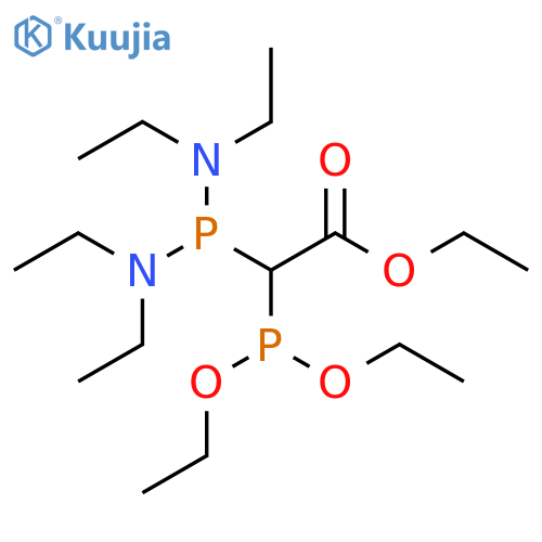 Acetic acid, 2-[bis(diethylamino)phosphino]-2-(diethoxyphosphino)-, ethyl ester structure