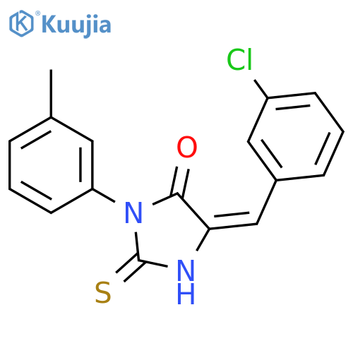 (5Z)-5-[(3-chlorophenyl)methylidene]-3-(3-methylphenyl)-2-thioxoimidazolidin-4-one structure