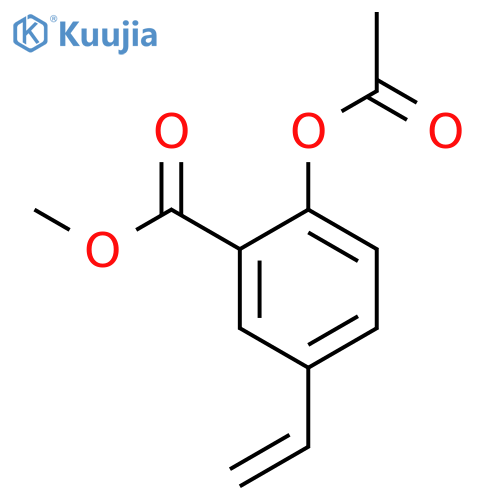 Benzoic acid, 2-(acetyloxy)-5-ethenyl-, methyl ester structure