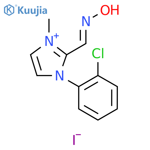 1H-Imidazolium, 3-(2-chlorophenyl)-2-[(hydroxyimino)methyl]-1-methyl-, iodide (1:1) structure