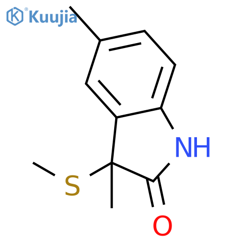 2H-Indol-2-one, 1,3-dihydro-3,5-dimethyl-3-(methylthio)- structure