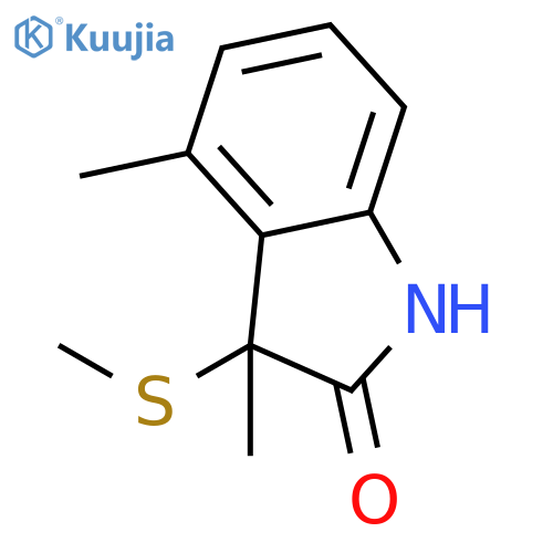 2H-Indol-2-one, 1,3-dihydro-3,4-dimethyl-3-(methylthio)- structure
