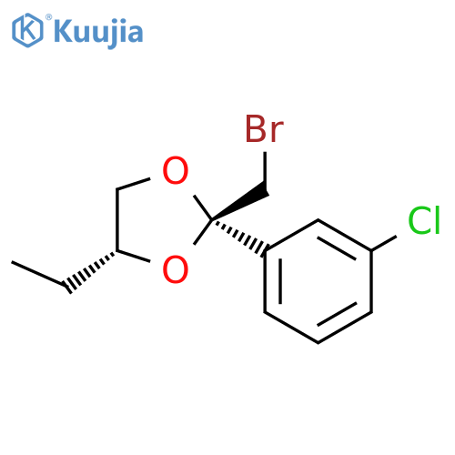 1,3-Dioxolane, 2-(bromomethyl)-2-(3-chlorophenyl)-4-ethyl-, cis- (9CI) structure