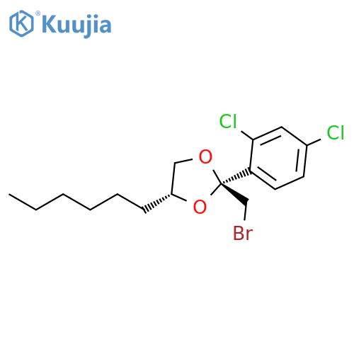 1,3-Dioxolane, 2-(bromomethyl)-2-(2,4-dichlorophenyl)-4-hexyl-, cis- (9CI) structure