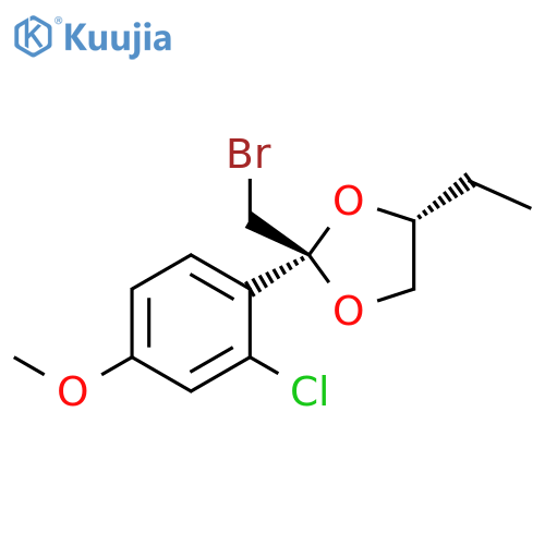 1,3-Dioxolane, 2-(bromomethyl)-2-(2-chloro-4-methoxyphenyl)-4-ethyl-, cis- (9CI) structure