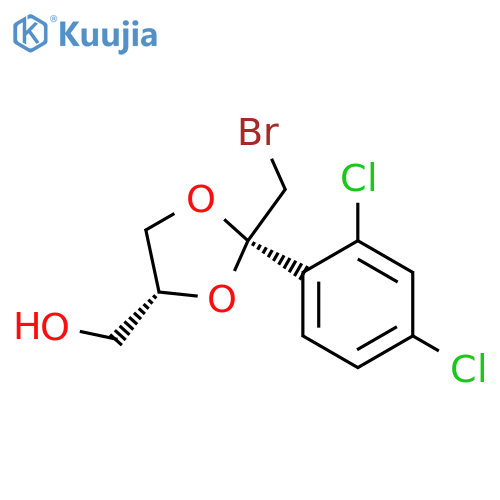 1,3-Dioxolane-4-methanol, 2-(bromomethyl)-2-(2,4-dichlorophenyl)-, (2R,4R)-rel- structure