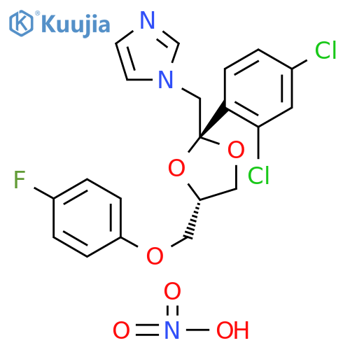1H-Imidazole,1-[[2-(2,4-dichlorophenyl)-4-[(4-fluorophenoxy)methyl]-1,3-dioxolan-2-yl]methyl]-, cis-, mononitrate structure