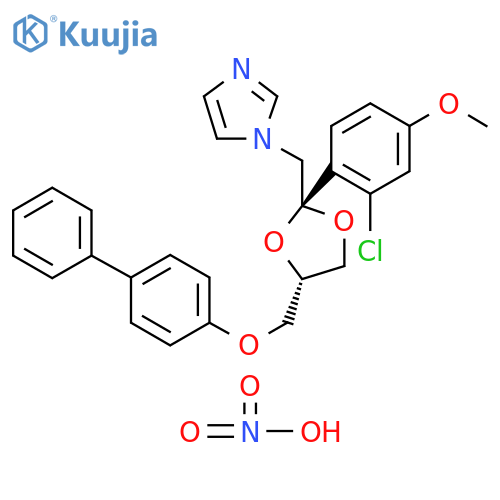 1H-Imidazole,1-[[4-[([1,1'-biphenyl]-4-yloxy)methyl]-2-(2-chloro-4-methoxyphenyl)-1,3-dioxolan-2-yl]methyl]-, cis-, mononitrate structure