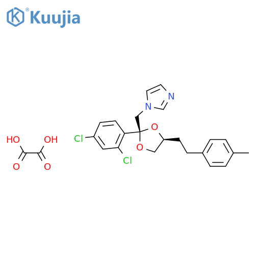1H-Imidazole, 1-[[2-(2,4-dichlorophenyl)-4-[2-(4-methylphenyl)ethyl]-1,3-dioxolan-2-yl]methyl]-, cis-, ethanedioate (2:3) (9CI) structure