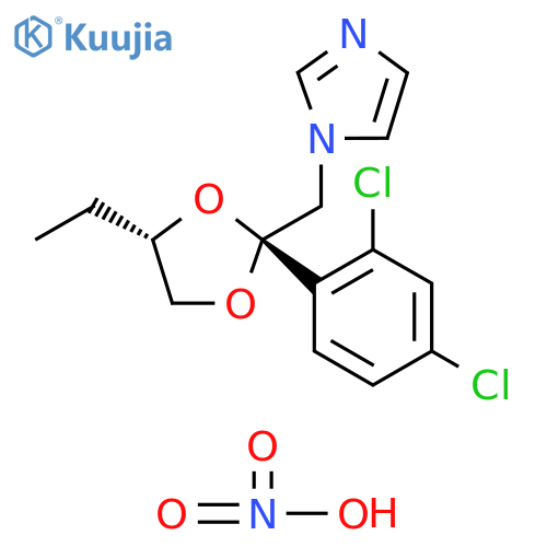 1H-Imidazole, 1-[[2-(2,4-dichlorophenyl)-4-ethyl-1,3-dioxolan-2-yl]methyl]-, cis-, mononitrate (9CI) structure