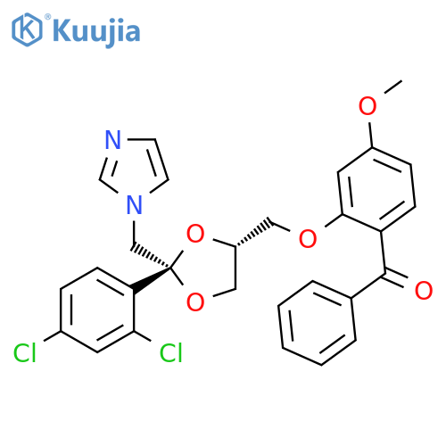 Methanone, [2-[[2-(2,4-dichlorophenyl)-2-(1H-imidazol-1-ylmethyl)-1,3-dioxolan-4-yl]methoxy]-4-methoxyphenyl]phenyl-, cis- (9CI) structure