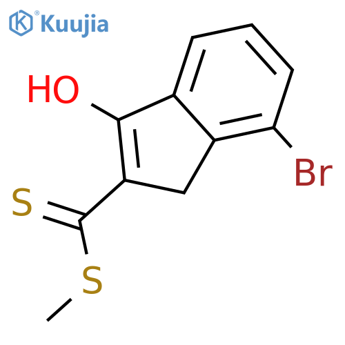 1H-Indene-2-carbodithioic acid, 7-bromo-3-hydroxy-, methyl ester structure