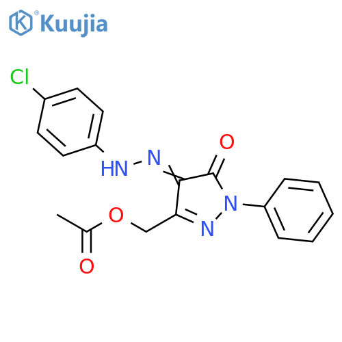 1H-Pyrazole-4,5-dione, 3-[(acetyloxy)methyl]-1-phenyl-, 4-[(4-chlorophenyl)hydrazone] (9CI) structure