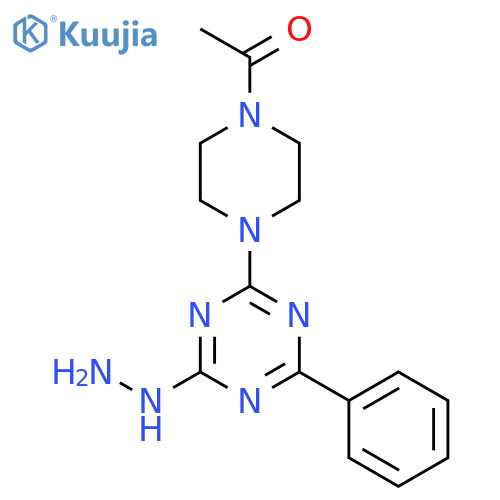 Piperazine, 1-acetyl-4-(4-hydrazino-6-phenyl-1,3,5-triazin-2-yl)- structure