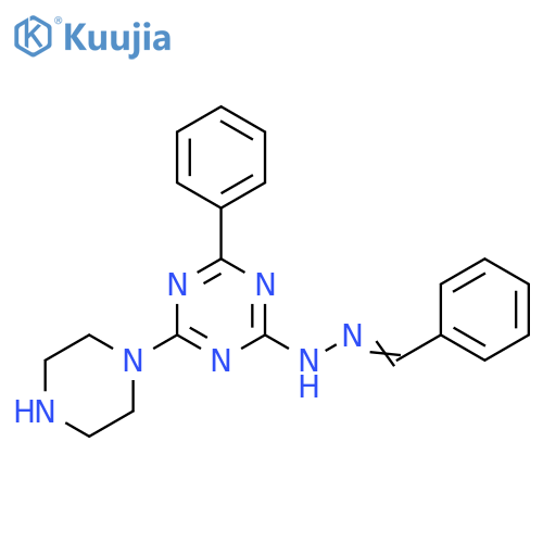 Benzaldehyde, [4-phenyl-6-(1-piperazinyl)-1,3,5-triazin-2-yl]hydrazone structure