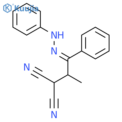 Propanedinitrile, [1-methyl-2-phenyl-2-(phenylhydrazono)ethyl]- structure