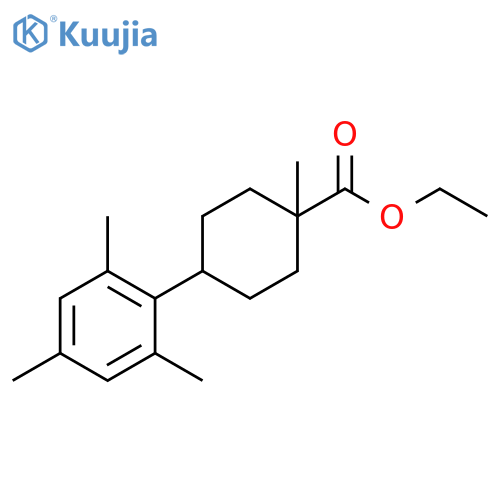 Cyclohexanecarboxylic acid, 1-methyl-4-(2,4,6-trimethylphenyl)-, ethyl ester structure