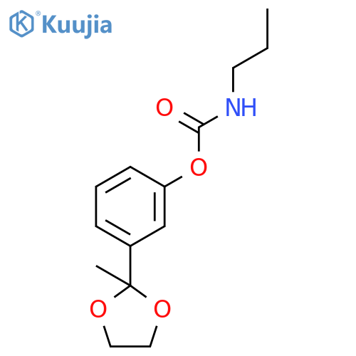 Carbamic acid, propyl-, 3-(2-methyl-1,3-dioxolan-2-yl)phenyl ester structure
