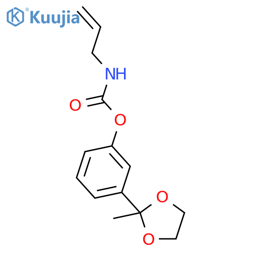 Carbamic acid, 2-propenyl-, 3-(2-methyl-1,3-dioxolan-2-yl)phenyl ester structure