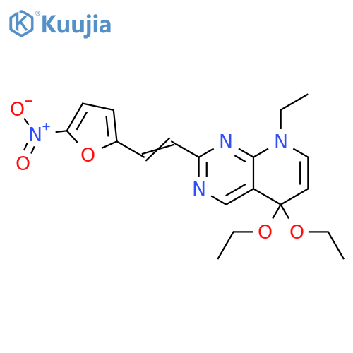 Pyrido[2,3-d]pyrimidine, 5,5-diethoxy-8-ethyl-5,8-dihydro-2-[2-(5-nitro-2-furanyl)ethenyl]- structure
